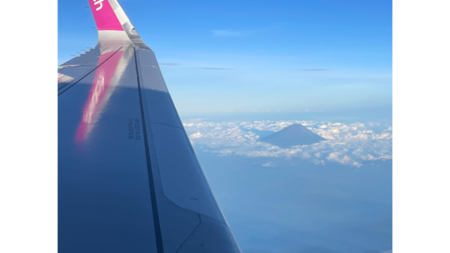 飛行機からの富士山