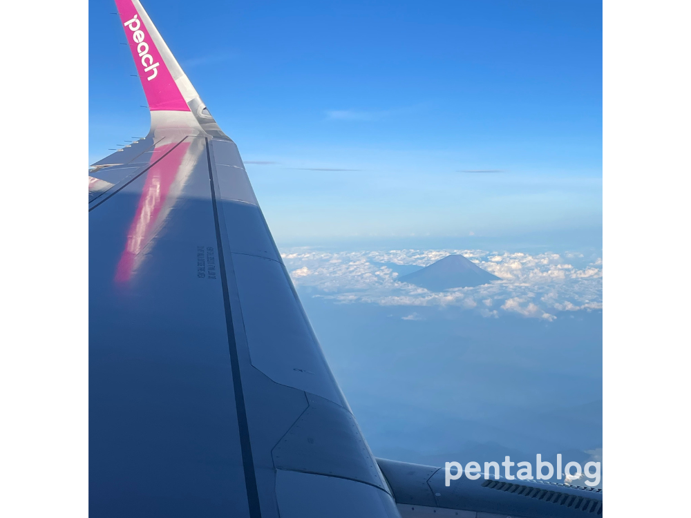 飛行機からの富士山